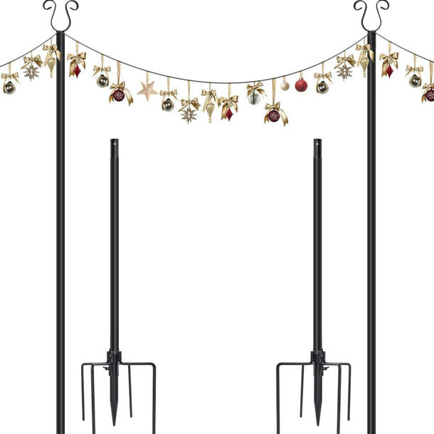 Excello Global Products Bistro String Light Poles & 100 ft of String